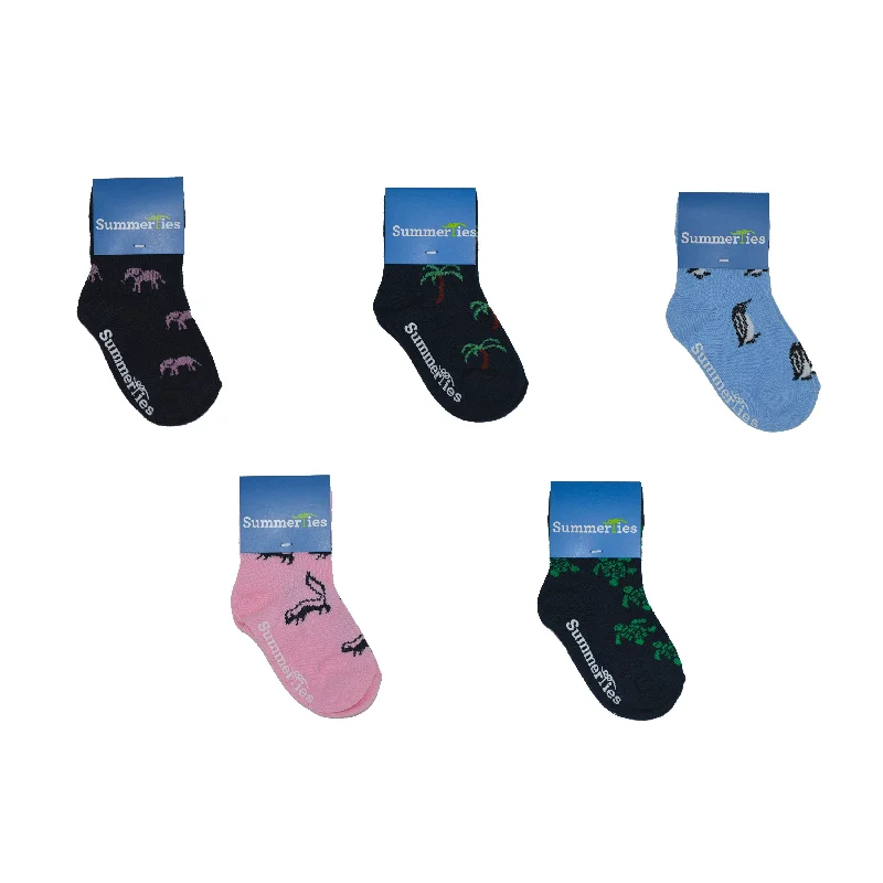 5 Pairs - Toddler Crew Socks - Group 4