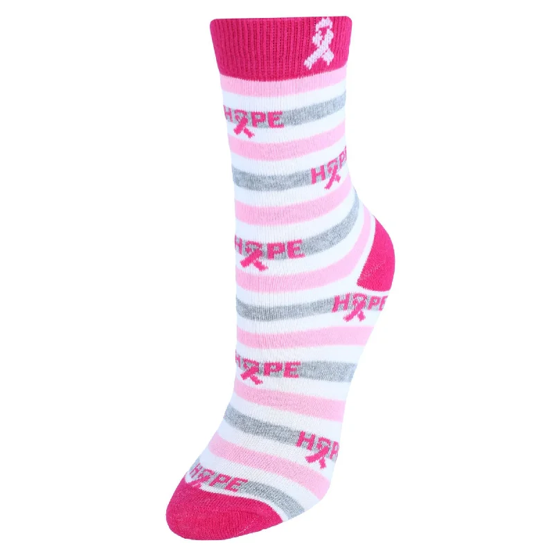 CTM® Women's Breast Cancer Awareness Hope Novelty Socks