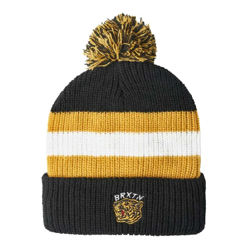 Brixton Kit Pom Beanie - Black/Off White/Bright Gold