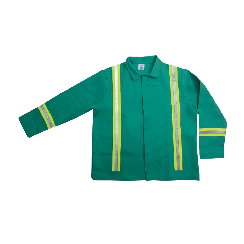 30" Visual Green 100% FR Treated Cotton Whipcord Jacket with Enhanced Visibility