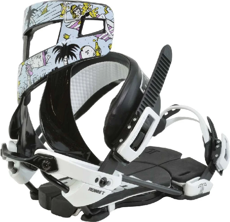 Technine Pro Niner Snowboard Bindings, Men's Medium (US 6-9) Shred Til Death New