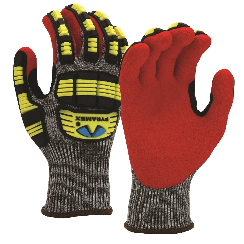 Pyramex Sandy Nitrile Coated Impact/Cut Resistant Work Gloves GL609C (1 Pair)