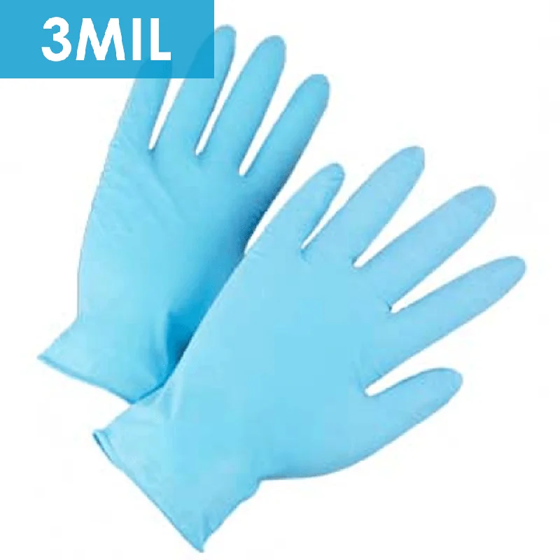 Disposable Gloves-2905 Textured Powder Free Light Blue Nitrile, Food Grade, 3 mil - Sold in 10 boxes/case