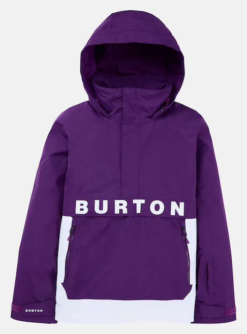 Burton Frostner Anorak Jacket Womens 2025 Imperial Purple / Stout White