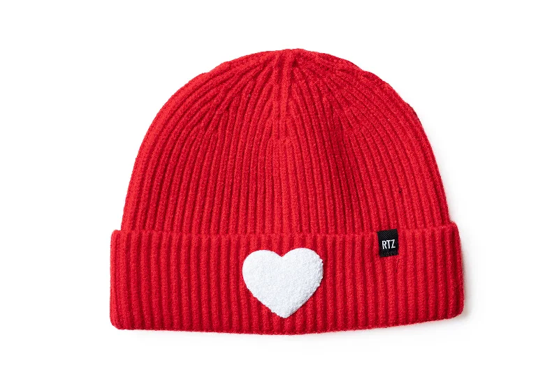 Candy Apple Terry Heart Beanie