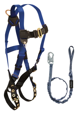 FallTech CMB182593L Combo Kit - Harness, Looped Lanyard, Rebar Hook