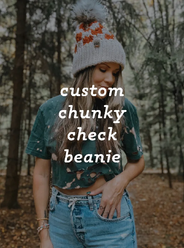 Chunky Check Beanie | CUSTOM