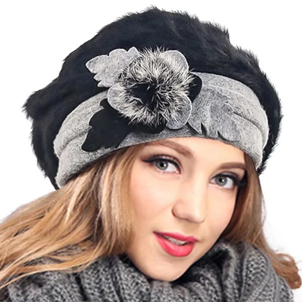 Women Angola Wool Beanie Beret Hat BR022