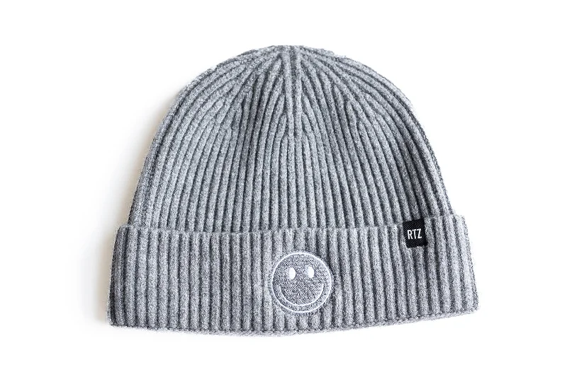 Heather Grey Smiley Beanie