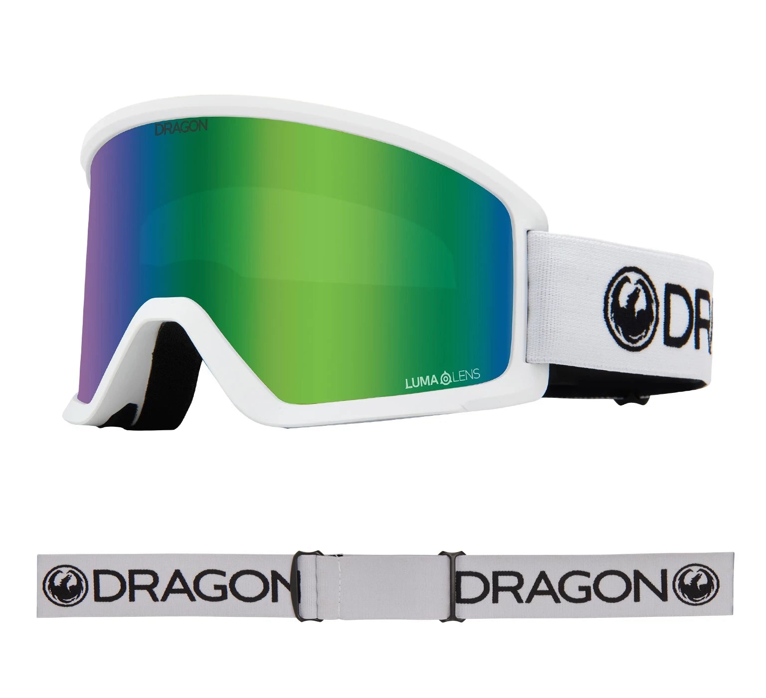 Dragon DX3 OTG Snow Goggles White / Lumalens Green Ion