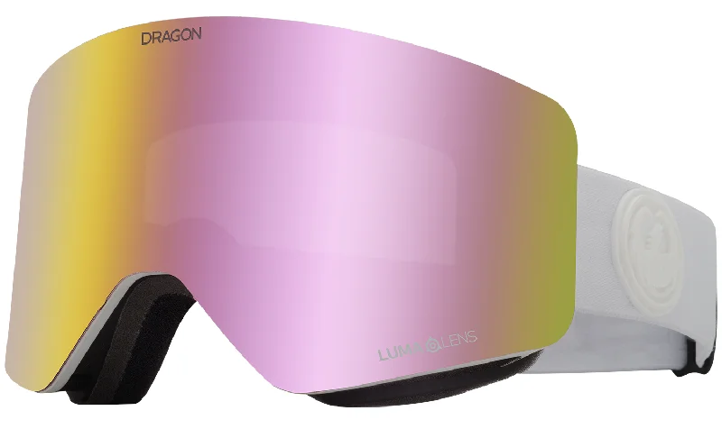 Dragon R1 OTG Snow Goggles Whiteout / Lumalens Pink Ion + Lumalens Dark Smoke