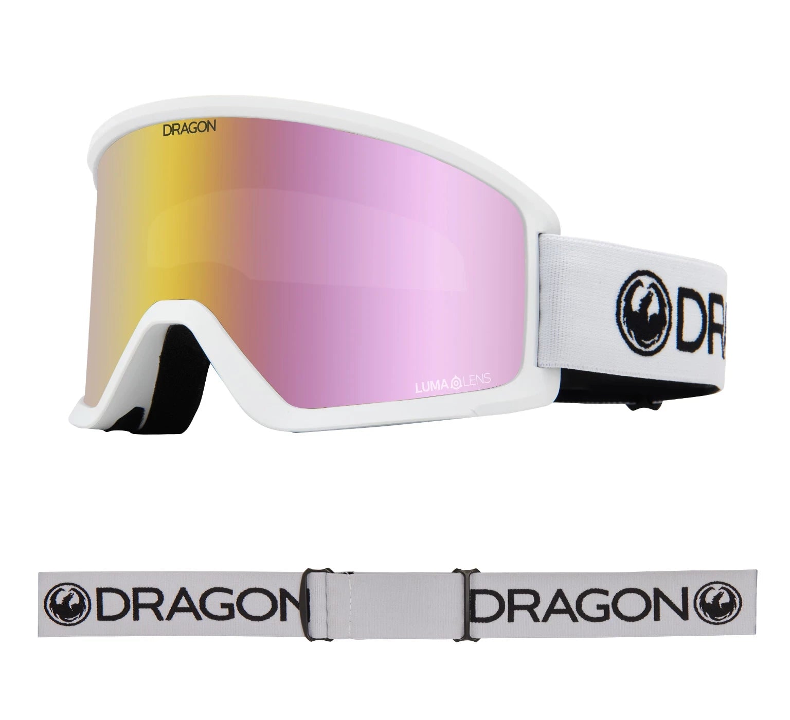 Dragon DX3 OTG Snow Goggles White / Lumalens Pink Ion