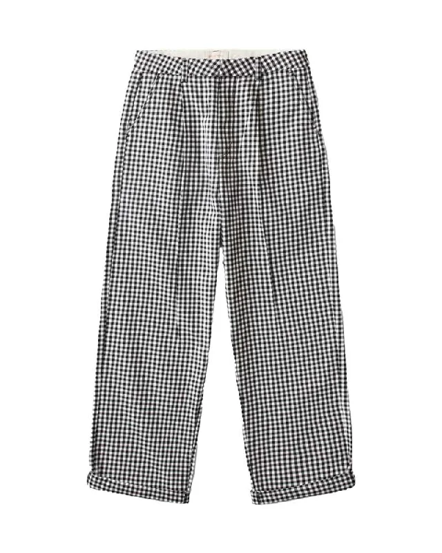 Brixton Women's Victory Trouser Pant Washed Navy Gingham