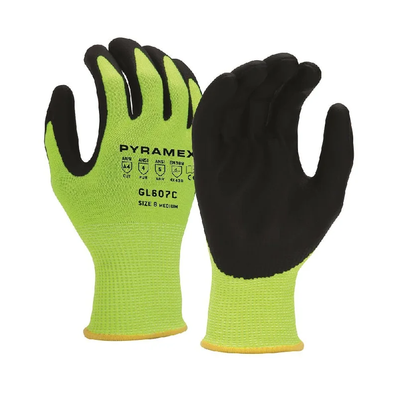 Pyramex Micro-Foam Nitrile Coated Cut Resistant Work Gloves GL607C (12 Pair)