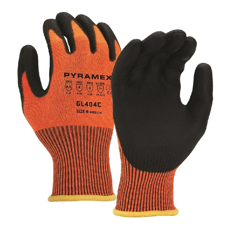 Pyramex PU Polyurethane Coated Cut Resistant Work Gloves GL404C (12 Pair)