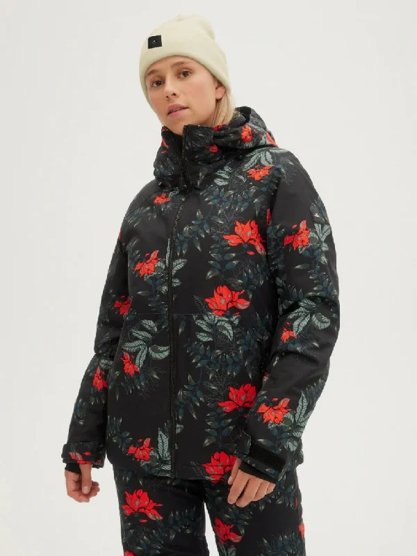 ONeill Adelite Womens Jacket Black Print / Green