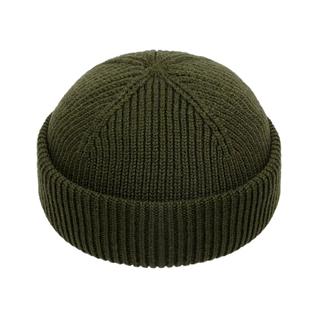 ARMY GREEN SHORT BEANIE