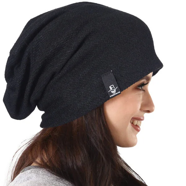 Women Jersey Oversized Slouch Beanie Hats B305