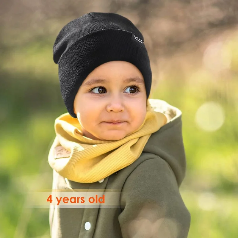 Kids Satin Lined Cuffed Beanie Toddler Warm Winter Hat