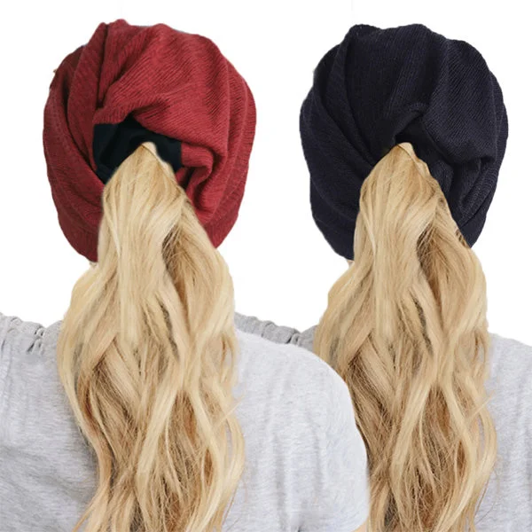 FORBUSITE Women Ponytail Beanie Hats for Summer Thin Multifunction