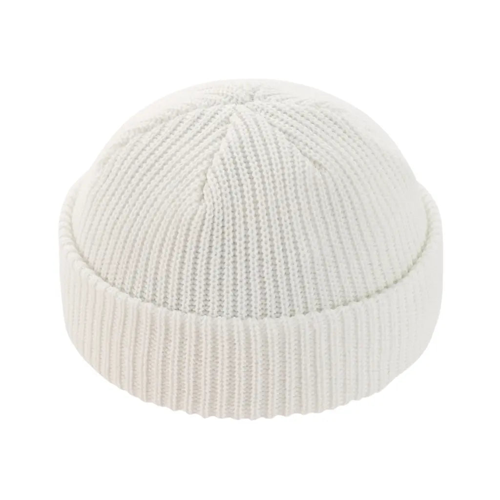 WHITE FISHERMAN BEANIE