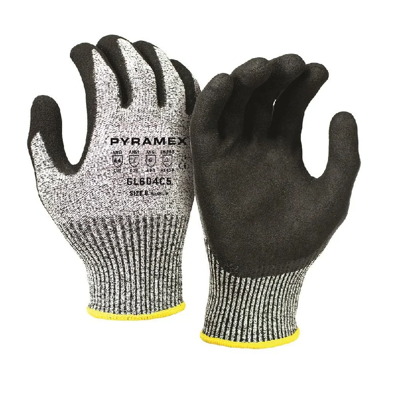 Pyramex Sandy Nitrile Coated Cut Resistant Gloves GL604C5 (12 Pair)