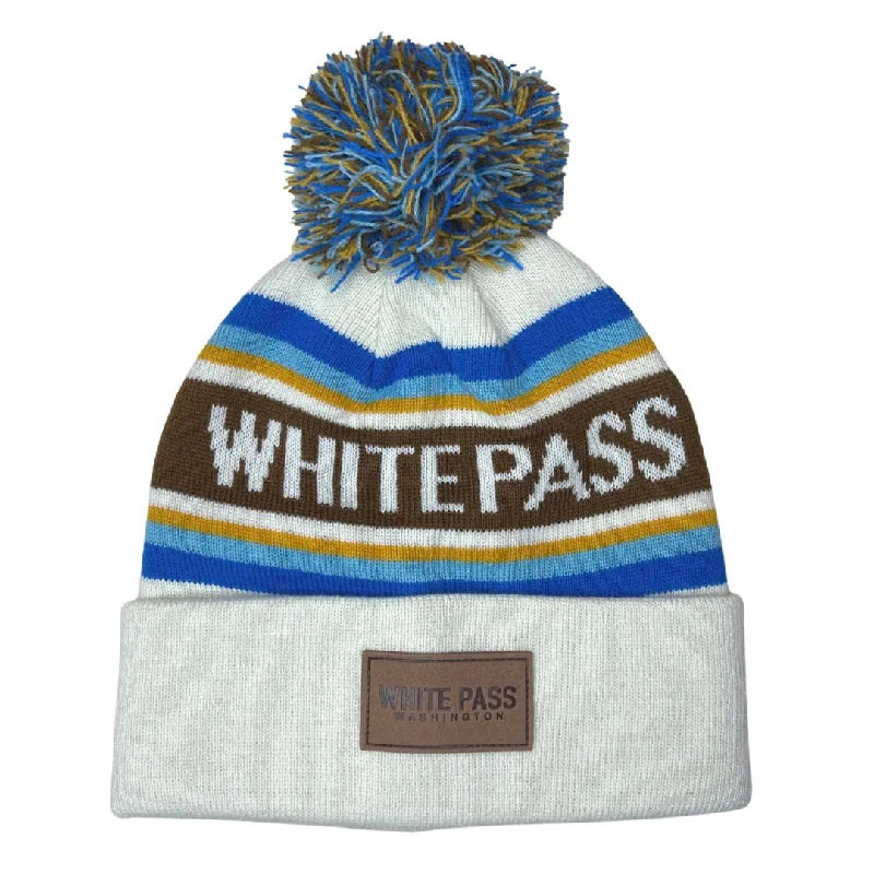 WP Blue/Brown/White Striped Beanie