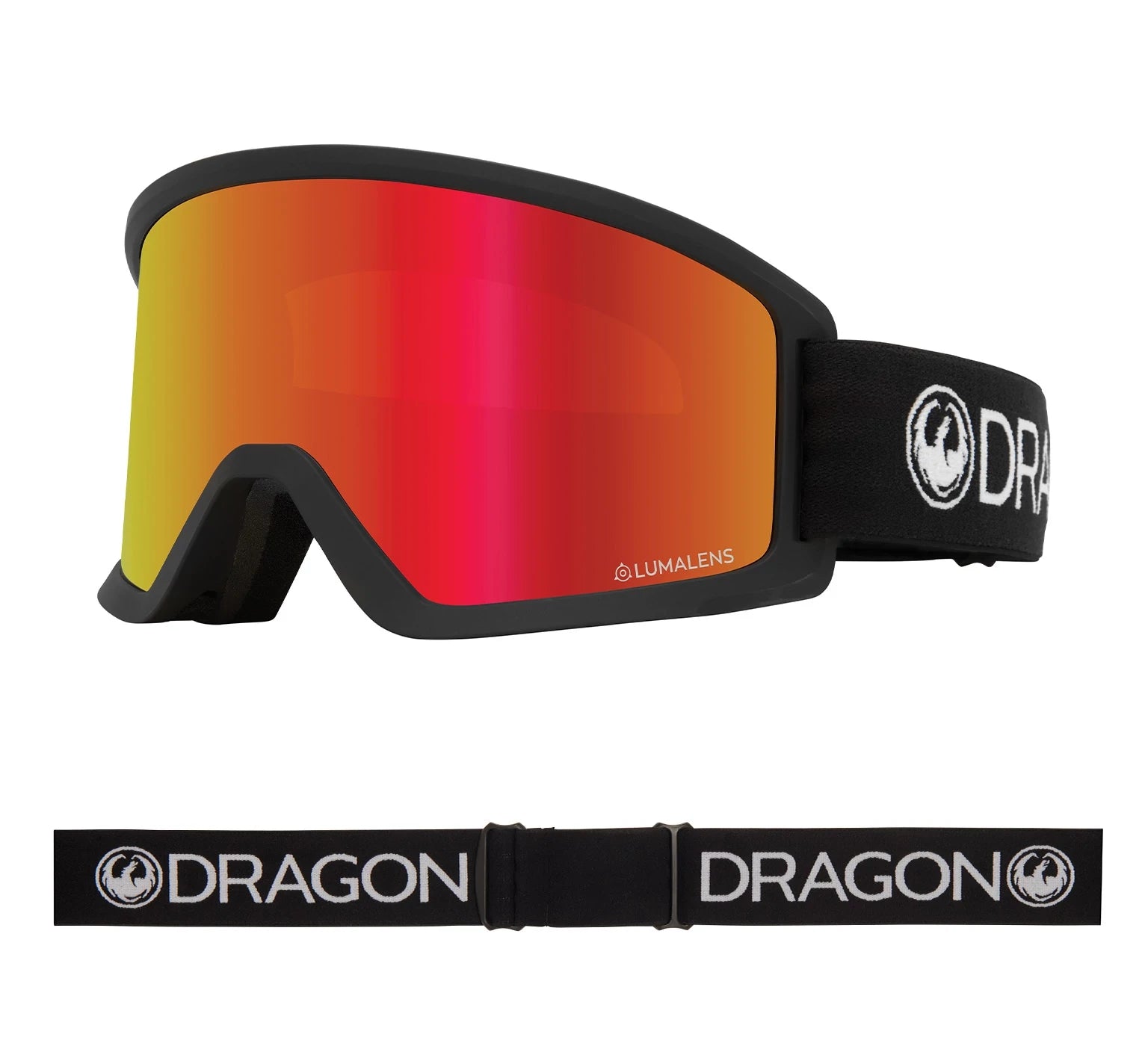 Dragon DX3 OTG Snow Goggles 2022 Black / Lumalens Black Red Ion Asian Fit