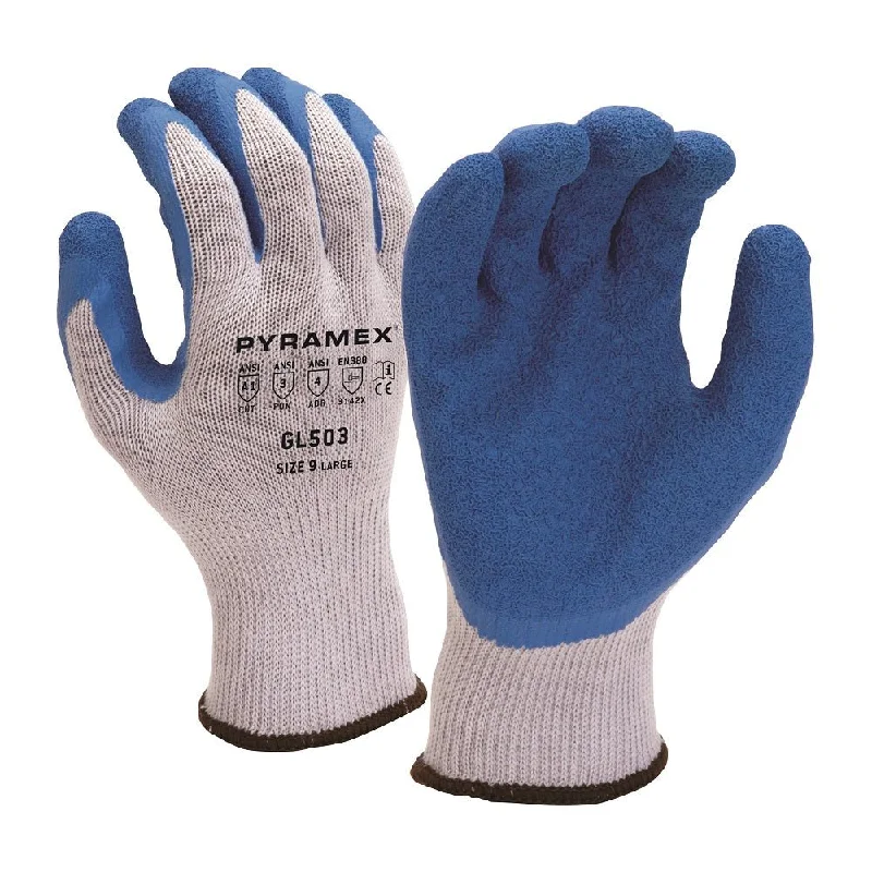 Pyramex Latex Coated Cut Resistant Work Gloves Gloves GL503 (12 Pair)